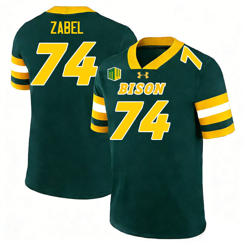 North Dakota State Bison #74 Grey Zabel College Football Jerseys,Uniforms-Green